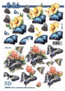 3D Schneidebogen Blumen, Schmetterlinge